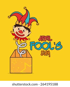 April fools day card design, vector illustration.