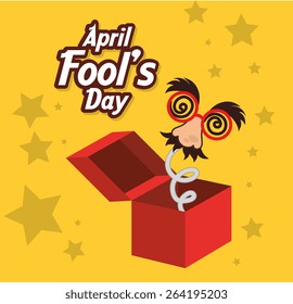 April fools day card design, vector illustration.