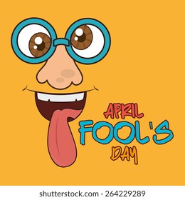 April fools day card design, vector illustration.