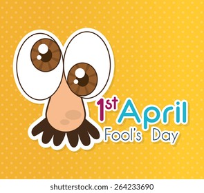 April fools day card design, vector illustration.