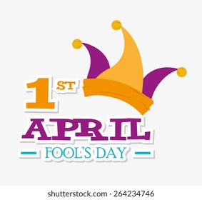 April fools day card design, vector illustration.