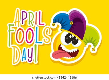 April Fools Day Card Emoji Laughing Stock Vector (Royalty Free ...