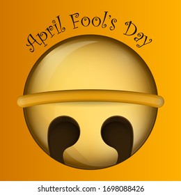 April fools day card with a jingle bell - Vector