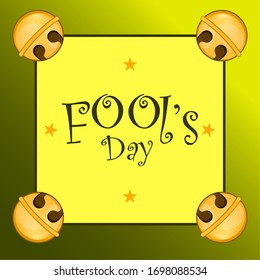 April fools day card with a jingle bells - Vector