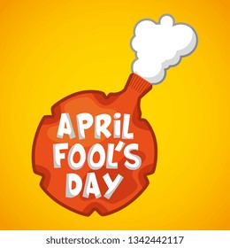 April fools day card joke fart cartoon vector image digital design