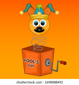 April fools day card with a joke box - Vector