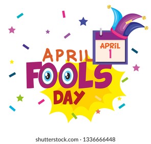 april fools day card with joker hat