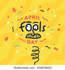 April fools day card. vector illustration