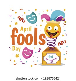 April fools day card with white background. vector illustration