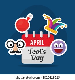 april fools day celebration calendar emoji mask hat and cushion