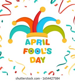 April fool's day celebration greeting card design.