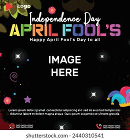 April fool's day celebration social media post and web banner design template | April fool's holiday of joke with joker background | Flyer concept for april fool's day with social media banner design	