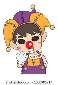 april fool's day character cartoon drawing vector , Fool's Day illustration concept with cute clown