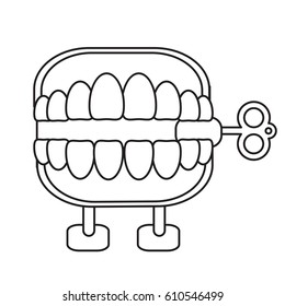april fools day chattering teeth thin line