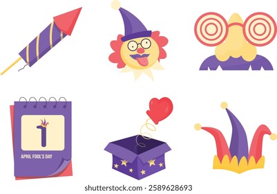 April Fools Day Clipart Vector set