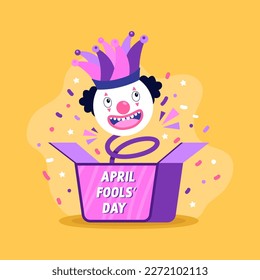 April fools day clown concept illustration