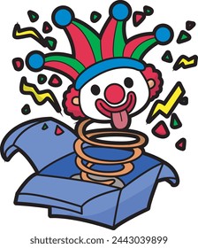 April fools day collection decoration. Funny celebration day elements. Surprise day illustration. Clown icon art. Prank ideas clip art.