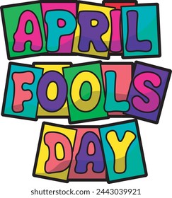 April fools day collection decoration. Funny celebration day elements. Surprise day illustration. Clown icon art. Prank ideas clip art.