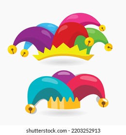 April fools day with colorful cockscomb background. Colorful Clown hat design vector