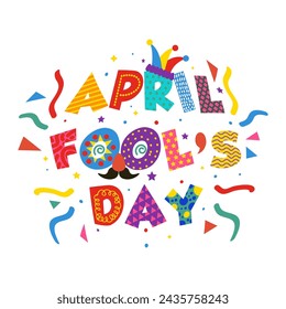 April Fool's Day with colorful concept. vector illustration