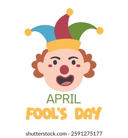 April Fools' Day Colorful Text Illustration