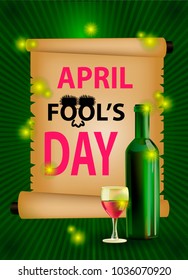 April fool's day.  Colorful, vector illustration.