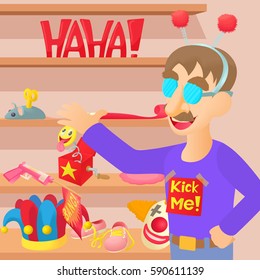 April fools day concept. Cartoon illustration of april fools day vector concept for web