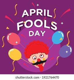 April Fools day concept flat design