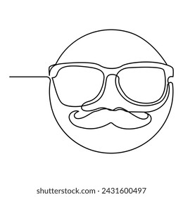 April fools day continuous one line art drawing vector design and illustration