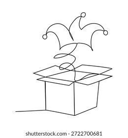 April Fools' Day ou April Fool's Day desenho contínuo de uma linha e estilo minimalista isolar ilustração vetorial esboço