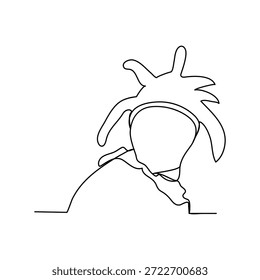 April Fools' Day ou April Fool's Day desenho contínuo de uma linha e estilo minimalista isolar ilustração vetorial esboço