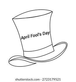 Primeiro de abril Dia ou Dia dos tolos de abril desenho contínuo de uma linha e ilustração de contorno de estilo minimalista