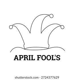 Primeiro de abril Dia ou Dia dos tolos de abril desenho contínuo de uma linha e ilustração de contorno de estilo minimalista