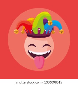 april fools day with crazy face and joker hat