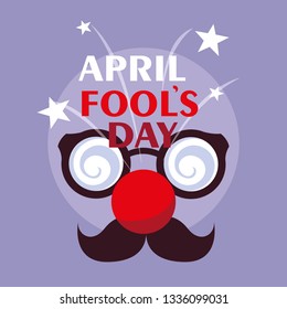 april fools day with crazy face accessories