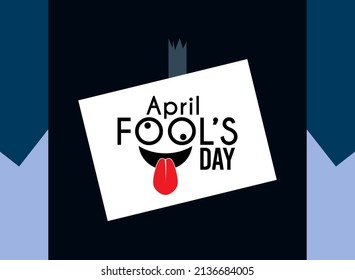 April fool's day design background. Poster or banner. Flat design vector illustration.