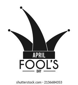 April fool's day design on white background. Jester hat icon.