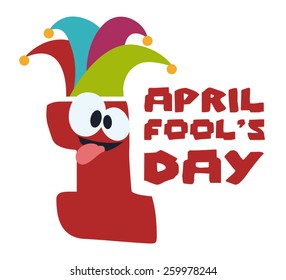 April fools day design, vector illustration.