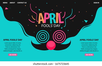 April fools day. Designed for greeting April fools day. Modern landing page