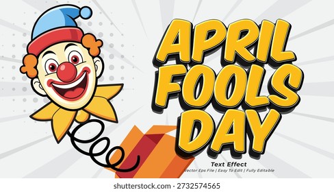 April fools day editable text effect comic style