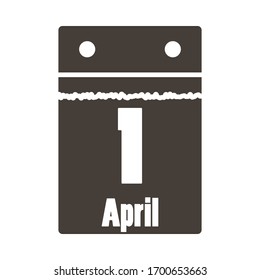 April fool's day emblem with calendar. Vector illustration.