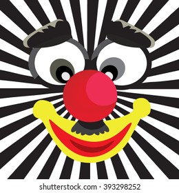 April fool's day. The face of a clown. A funny clown mask.