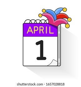 April Fool's Day Is The First Of April Calendar. Jokes, Laughter, Fools. vector Illustration