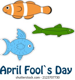 April fools' day. Fish for April Fools' Day. Cut Line. Paper cut fish