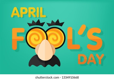 April Fool's Day with a funny face at the tongue lab.Vector Illustration.