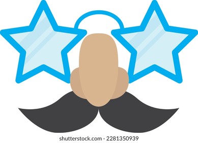 April Fool's Day Funny Glasses Vector Flat Icon. Happy April 1st Prank Disguise. Clown Nose Mustache Star Sunglasses Illustration. Happy April Fools Day Joker Mask. Halloween and Birthday Props.