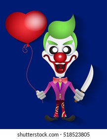 April fools day. Funny icon clown. Vector illustration