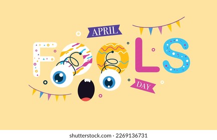 April fools day with funny prank illustration vector background design for april fools day event