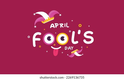 April fools day with funny prank illustration vector background design for april fools day event