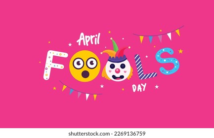 April fools day with funny prank illustration vector background design for april fools day event